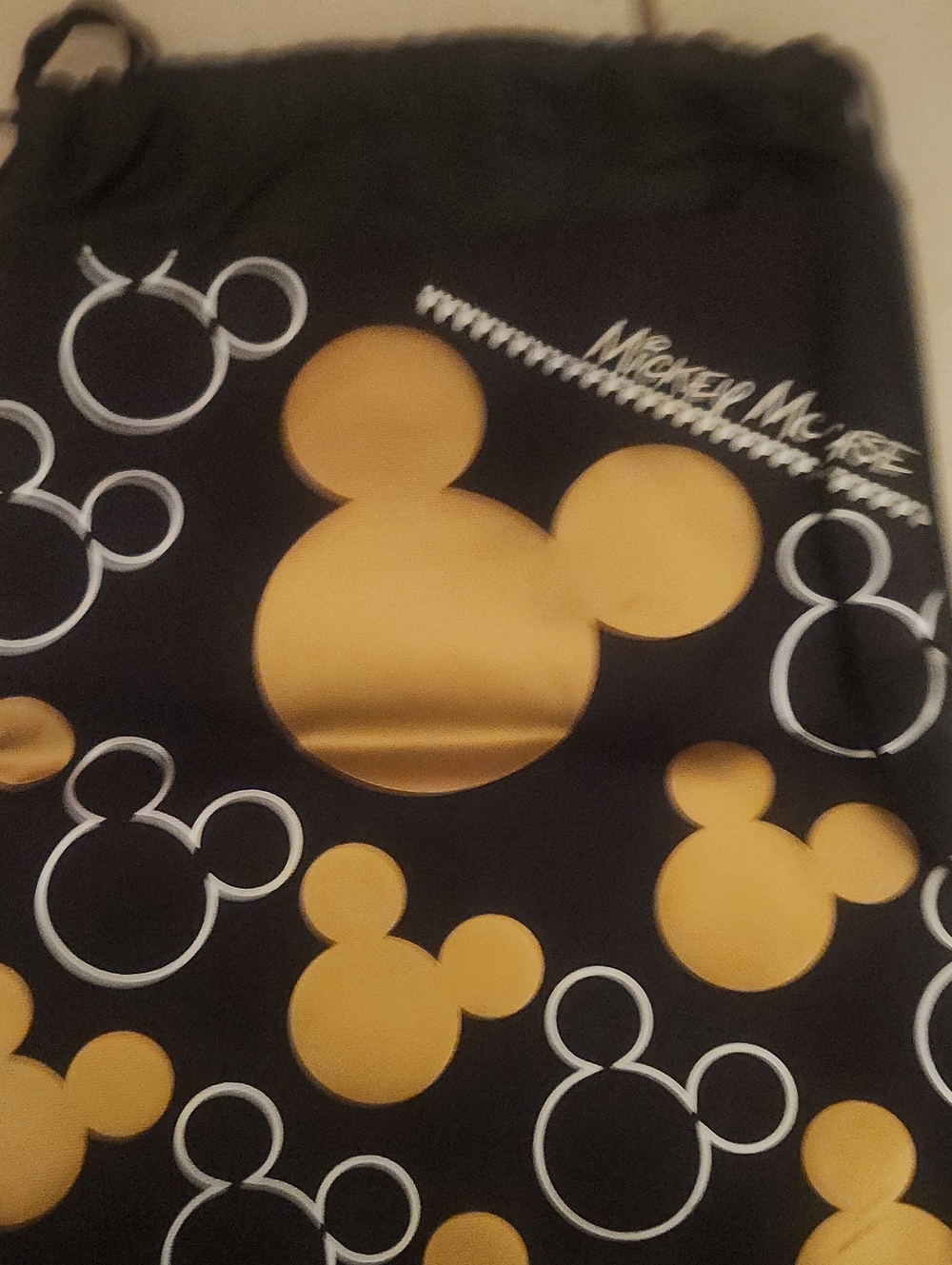 Disney Black Skirt with Gold Mickey Mouse Print